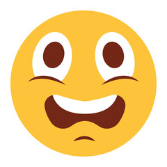 Flat color style emoji shock.