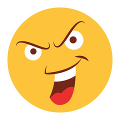 Flat color style emoji baffled.