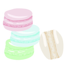 macaroons isolated on white