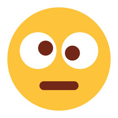 Fototapeta premium Flat color style emoji rolling eyes.