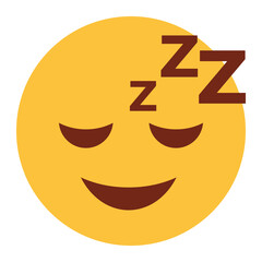 Flat color style emoji sleep.