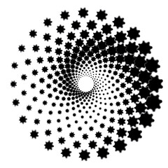 Dotted Halftone Vector Spiral Pattern or Texture. Dot Background