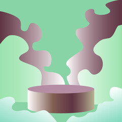 vector illustration. Template for advertising cosmetics. Cylindrical podium for product demonstration.
