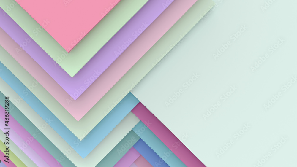 Fototapete volumetric background of multi-colored pastel surfaces at different levels. place for text