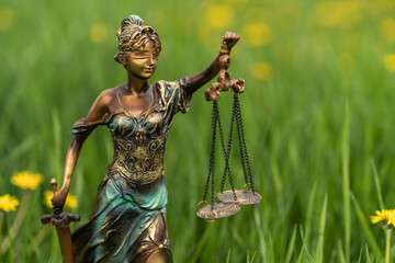 Statue of Themis. Symbol of justice and law, crime and punishment, legal law concept.