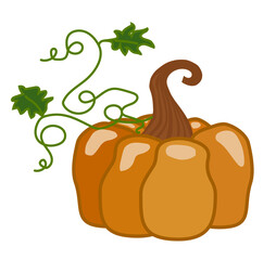 pumpkin with leaves