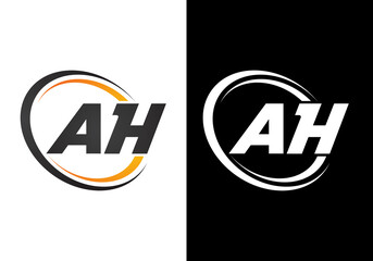 Initial Monogram Letter A H Logo Design Vector Template. A H Letter Logo Design