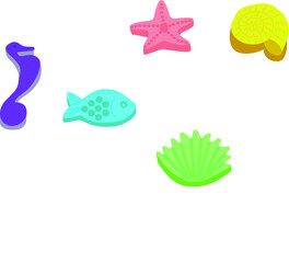 set of sea animals