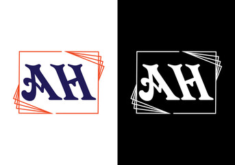 Initial Monogram Letter A H Logo Design Vector Template. A H Letter Logo Design