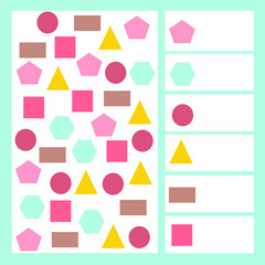 Mini game for kids with geometric shapes.