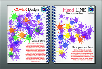 Brochure creative design.  Trendy minimalist flat geometric design. Vertical a4 format.