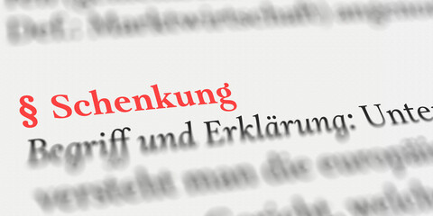 Schenkung rechtlich erklärt mit Paragraph Zeichen
