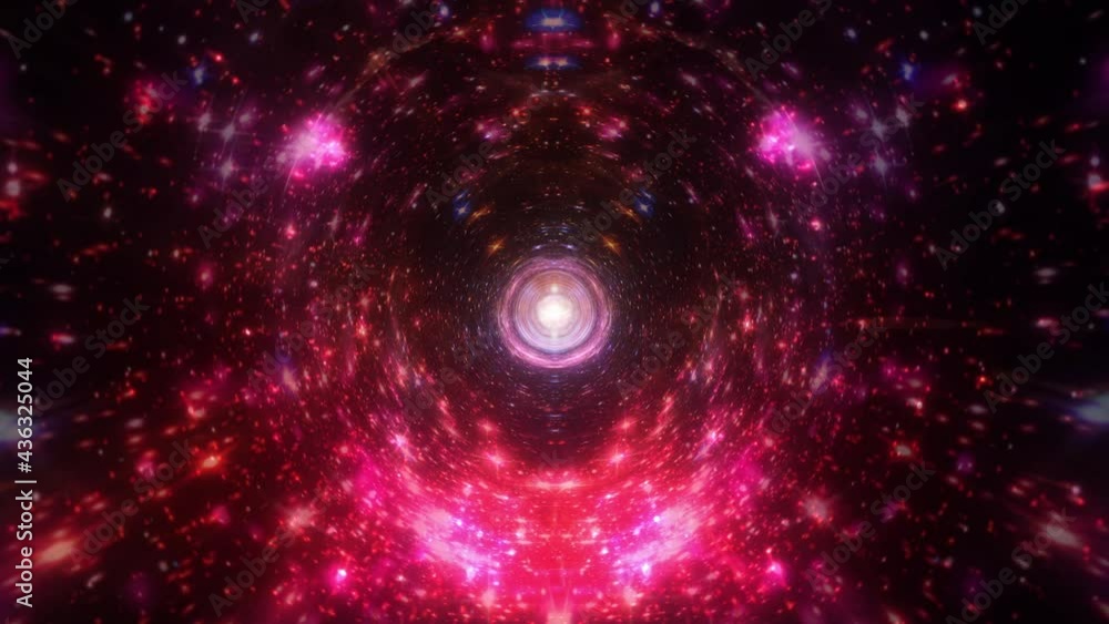 Poster abstract interstellar flight, time travel jump in colorful hyper space. 4k 3d seamless loop hyper tu