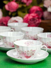 cup of tea and flowers