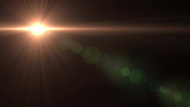 Flash Light. Light, sun, sunbeams, dawn, sunrise, glare movement, glare transfusion. 4K video.