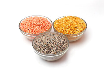 Pulses, Lal Masoor Dal, Kali Masoor, Chana Dal, Pulses, Dal, Beans in bowl
