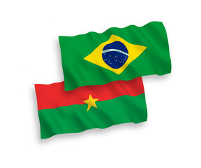Flags of Brazil and Burkina Faso on a white background