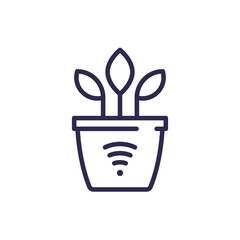 Smart pot for plants line icon