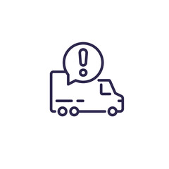 urgent delivery line icon with a van