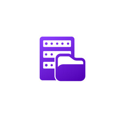 Fototapeta premium folder and server icon on white