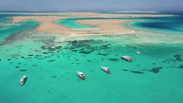 Yachts and Tawila island, Red sea, Egypt