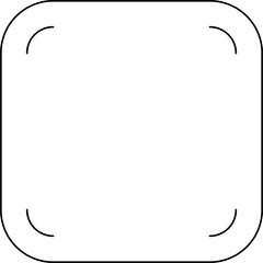 Button icon. square with rounded corner. Vector, line, one color.