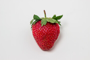 Strawberries on a white background. Fresh ripe strawberries. Healthy diet.