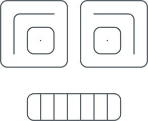 Minimalistic robot icon. Vector, line, one color.