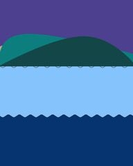 Geometric landscape generative art poster illustration