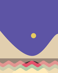 Geometric landscape generative art poster illustration