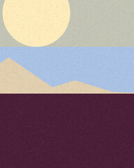 Fototapeta premium Geometric landscape generative art poster illustration