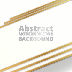 Metallic golden white 3d art deco elegant realistic geometric abstract modern vector background