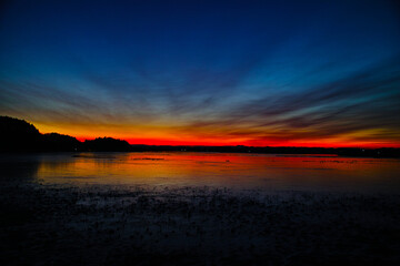 Obraz premium 夜明けの風景（宮城県伊豆沼） 