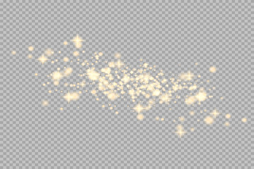 Fototapeta na wymiar Gold light glow effect stars bursts with sparkles isolated on transparent background
