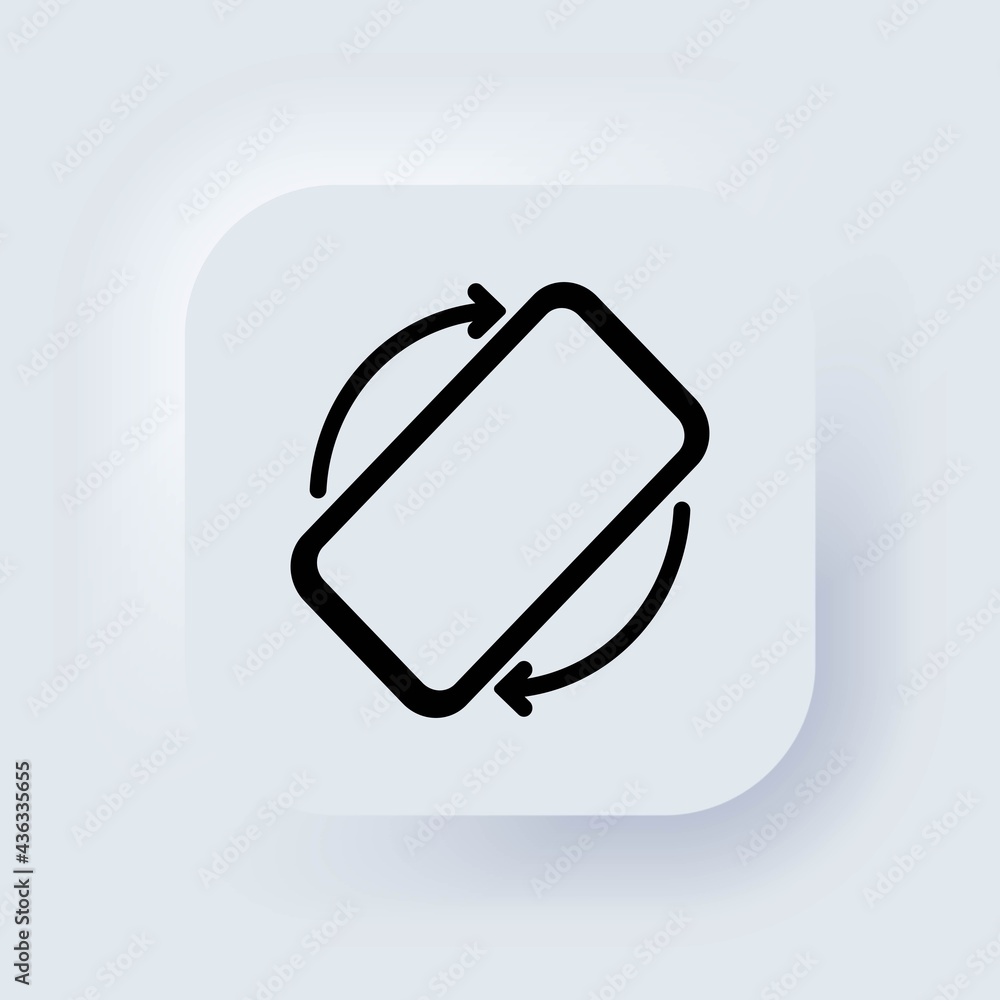 Poster rotate mobile phone icon. mobile screen rotation. turn your device. rotate smartphone icon. neumorph