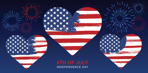 USA grunge flag. Independence day of the United States, July 4th.