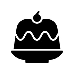 Pudding Vector Icon in Glyph Style. Pudding is a popular dessert and snack. It tastes sweet, and comes in many flavors.. Vector illustration icon can be used for an app, website, or part of a logo.