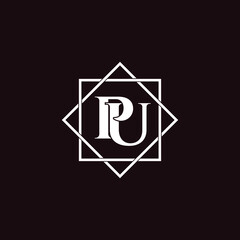 Letter PU luxury logo design vector