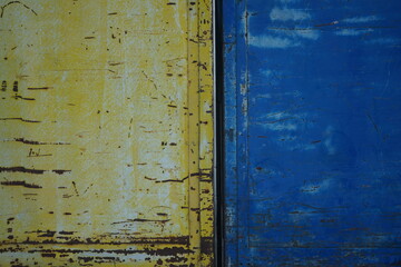 blue and yellow metal together