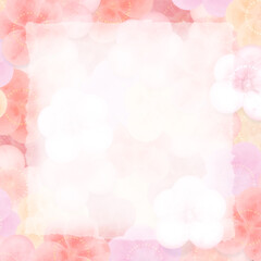 Fototapeta na wymiar 正方形　淡く柔らかな梅の花模様　コピースペース