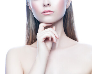 Obraz na płótnie Canvas Lips. Woman face cosmetic concept healthy beauty skin