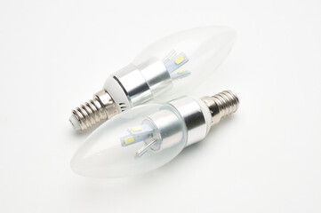 Economic LED lamp for lighting on a white background