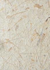 Artsy textured paper made from recycled papers and dried leaves 