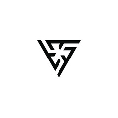 F INITIAL LETTER LOGO TRIANGLE 