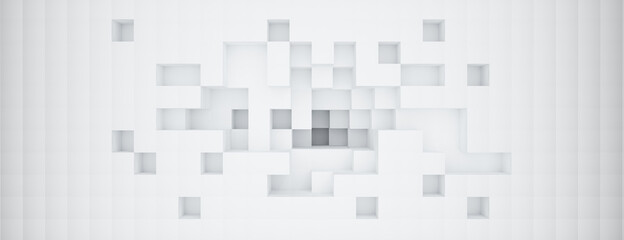 3d rendering with regtangle, White abstract background