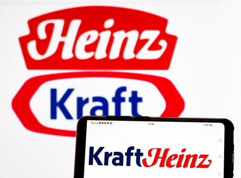 In this photo illustration The Kraft Heinz Company logo seen displayed on a smartphone