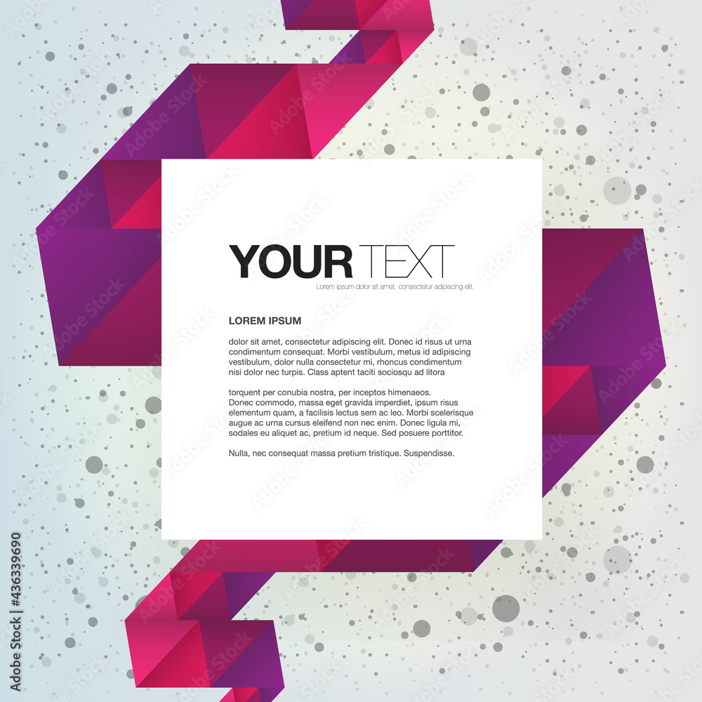 Poster abstract colorful text box design with colorful triangles ribbon background eps 10 stock vector illu