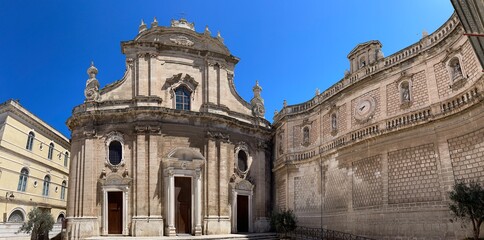 Fototapeta na wymiar Basilica of the Madonna della Madia, Monopoli Cathedral in the old town of Monopoli, Puglia, Italy