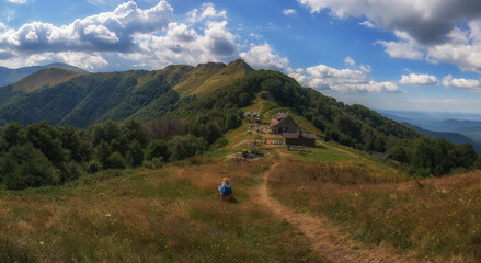 Fototapeta na wymiar Popular tourist hut Mazalat.Central Balkan National Park, Bulgaria