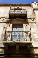 Traditional Mediterranean balconies in Sicily, Italy